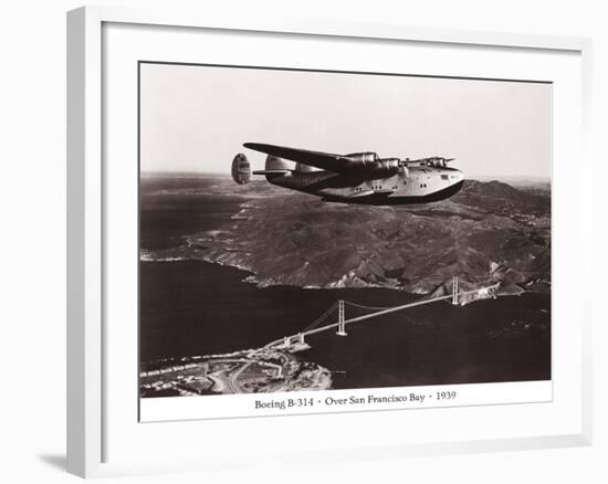 Boeing B-314 over San Francisco Bay, California 1939-Clyde Sunderland-Framed Art Print