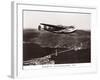 Boeing B-314 over San Francisco Bay, California 1939-Clyde Sunderland-Framed Art Print