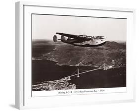 Boeing B-314 over San Francisco Bay, California 1939-Clyde Sunderland-Framed Art Print