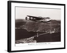 Boeing B-314 over San Francisco Bay, California 1939-Clyde Sunderland-Framed Art Print