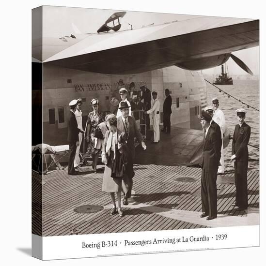 Boeing B-314, Passengers Arrive at La Gaurdia, 1939-Clyde Sunderland-Stretched Canvas