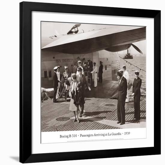 Boeing B-314, Passengers Arrive at La Gaurdia, 1939-Clyde Sunderland-Framed Art Print