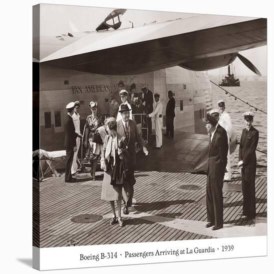 Boeing B-314, Passengers Arrive at La Gaurdia, 1939-Clyde Sunderland-Stretched Canvas