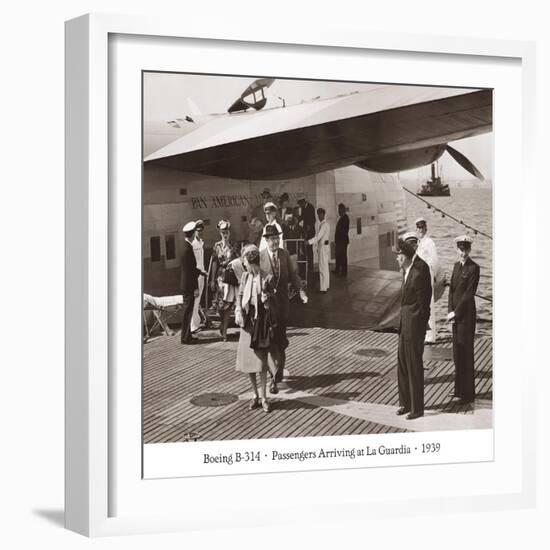 Boeing B-314, Passengers Arrive at La Gaurdia, 1939-Clyde Sunderland-Framed Art Print