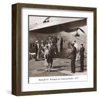 Boeing B-314, Passengers Arrive at La Gaurdia, 1939-Clyde Sunderland-Framed Art Print