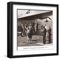 Boeing B-314, Passengers Arrive at La Gaurdia, 1939-Clyde Sunderland-Framed Art Print