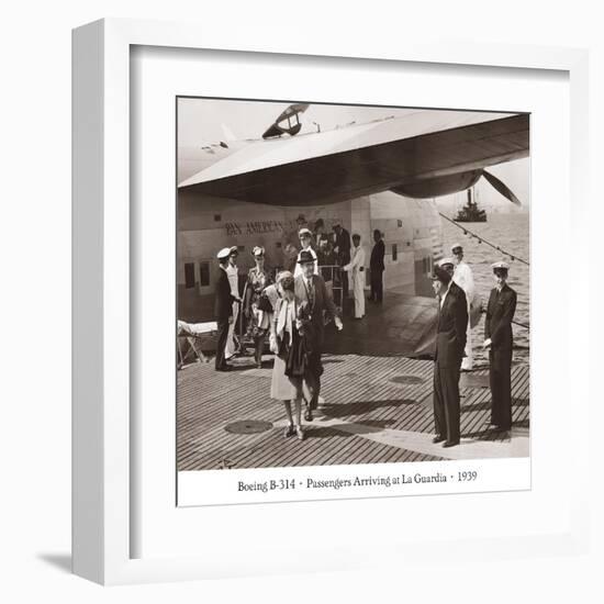 Boeing B-314, Passengers Arrive at La Gaurdia, 1939-Clyde Sunderland-Framed Art Print