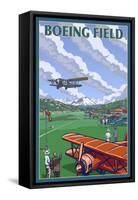 Boeing Field, Seattle, Washington-Lantern Press-Framed Stretched Canvas