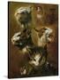 Boels sketches were used in the tapestries woven in Les Gobelins. Head of a cat; a rabbit; a goat.-Pieter Boel-Stretched Canvas