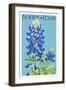 Boerne, Texas - Bluebonnet - Letterpress-Lantern Press-Framed Art Print