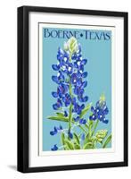 Boerne, Texas - Bluebonnet - Letterpress-Lantern Press-Framed Art Print