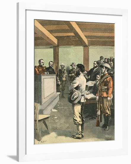 Boers before the Tribunal During the Boer War-null-Framed Art Print