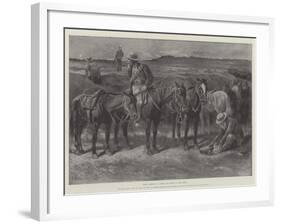 Boers' Horses in a Donga, or Cleft, on the Veldt-Paul Frenzeny-Framed Giclee Print