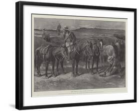 Boers' Horses in a Donga, or Cleft, on the Veldt-Paul Frenzeny-Framed Giclee Print