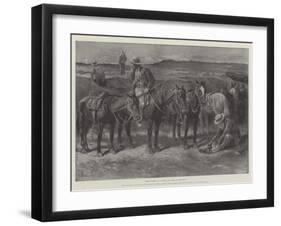 Boers' Horses in a Donga, or Cleft, on the Veldt-Paul Frenzeny-Framed Giclee Print