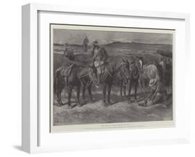 Boers' Horses in a Donga, or Cleft, on the Veldt-Paul Frenzeny-Framed Giclee Print