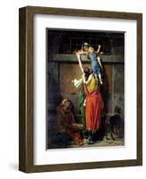 Boethius (480-524) Bidding Farewell to His Family-Jean Victor Schnetz-Framed Giclee Print