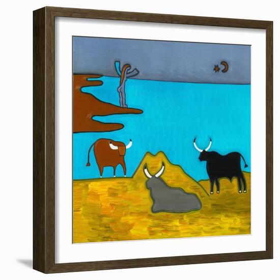 Boeufs D'Italie (After Corot), 2012-Cristina Rodriguez-Framed Premium Giclee Print