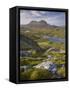 Bog Wetlands with Suilven Mountain at Dawn, Assynt Mountains, Highland, Scotland, UK, June-Joe Cornish-Framed Stretched Canvas