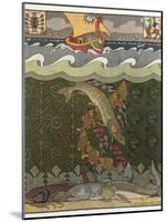 Bogatyr Volga Transforms himself into a Pike, illustration for the Russian Fairy Story, 'The Volga'-Ivan Bilibine-Mounted Giclee Print