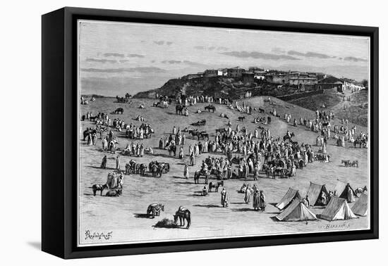 Boghari Village and Market, C1890-Charles Barbant-Framed Stretched Canvas