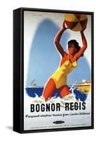 Bognor Regis, England - British Railways Girl and Beachball Poster-Lantern Press-Framed Stretched Canvas