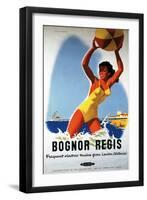 Bognor Regis, England - British Railways Girl and Beachball Poster-Lantern Press-Framed Art Print