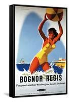 Bognor Regis, England - British Railways Girl and Beachball Poster-Lantern Press-Framed Stretched Canvas