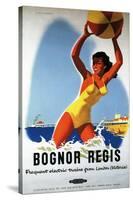 Bognor Regis, England - British Railways Girl and Beachball Poster-Lantern Press-Stretched Canvas