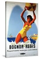 Bognor Regis, England - British Railways Girl and Beachball Poster-Lantern Press-Stretched Canvas