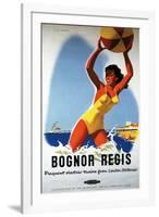 Bognor Regis, England - British Railways Girl and Beachball Poster-Lantern Press-Framed Art Print