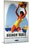 Bognor Regis, England - British Railways Girl and Beachball Poster-Lantern Press-Mounted Art Print