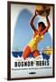 Bognor Regis, England - British Railways Girl and Beachball Poster-Lantern Press-Framed Art Print