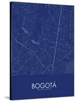 Bogota, Colombia Blue Map-null-Stretched Canvas