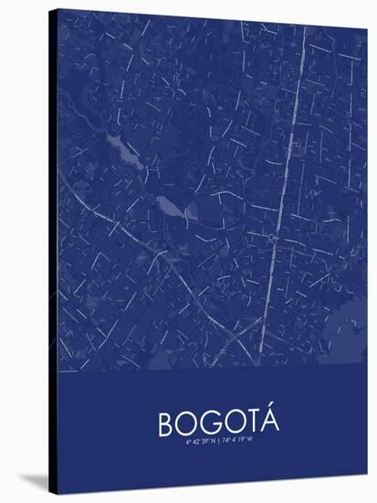 Bogota, Colombia Blue Map-null-Stretched Canvas
