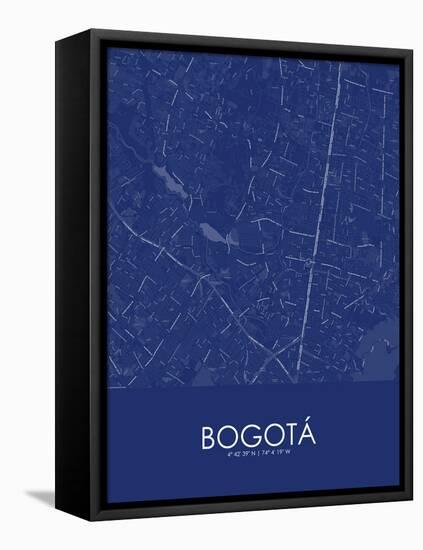 Bogota, Colombia Blue Map-null-Framed Stretched Canvas