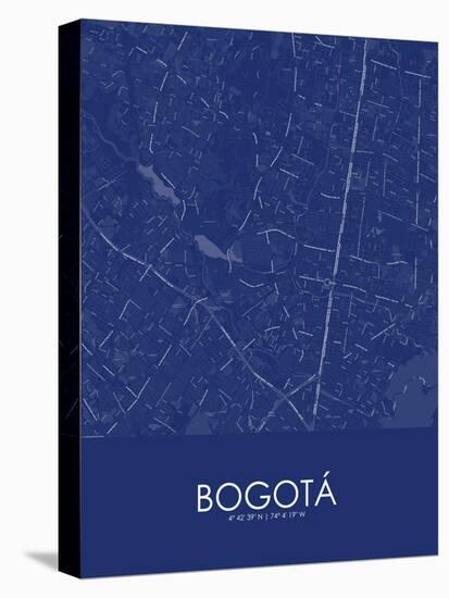 Bogota, Colombia Blue Map-null-Stretched Canvas