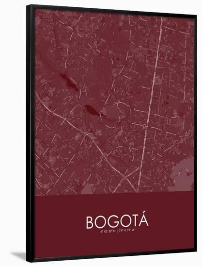 Bogota, Colombia Red Map-null-Framed Poster