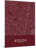 Bogota, Colombia Red Map-null-Mounted Poster