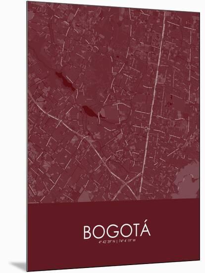 Bogota, Colombia Red Map-null-Mounted Poster