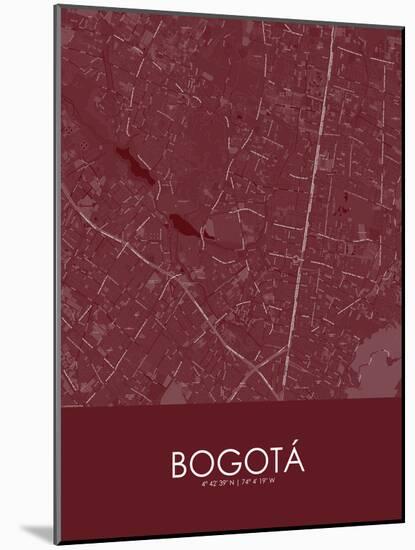 Bogota, Colombia Red Map-null-Mounted Poster