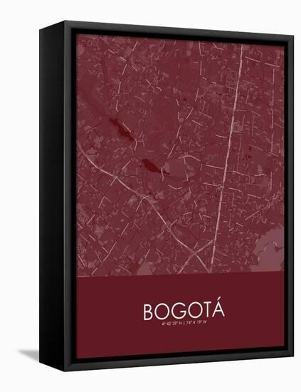 Bogota, Colombia Red Map-null-Framed Stretched Canvas