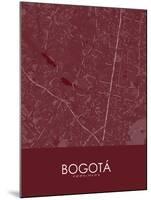 Bogota, Colombia Red Map-null-Mounted Poster