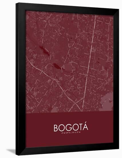 Bogota, Colombia Red Map-null-Framed Poster