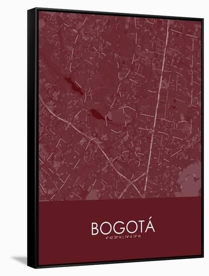 Bogota, Colombia Red Map-null-Framed Stretched Canvas