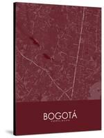 Bogota, Colombia Red Map-null-Stretched Canvas