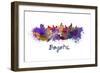 Bogota Skyline in Watercolor-paulrommer-Framed Premium Giclee Print