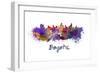 Bogota Skyline in Watercolor-paulrommer-Framed Art Print