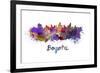 Bogota Skyline in Watercolor-paulrommer-Framed Art Print