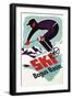 Bogus Basin, Idaho - Retro Skier-Lantern Press-Framed Art Print